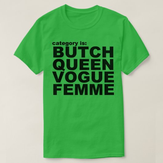 Rubriek is Butch Vogue Fem Paris brandt T-shirt (Design voorkant)