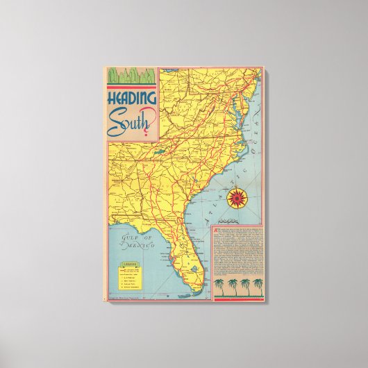 Rubriek Zuid - oostkust Verenigde Staten Canvas Afdruk (Voorkant)