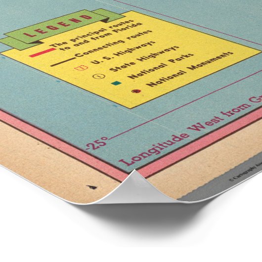 Rubriek Zuid - oostkust Verenigde Staten Poster (Hoek)