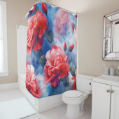 Rubrieken - goddelijke herinneringen roze en rode douchegordijn (In situ)