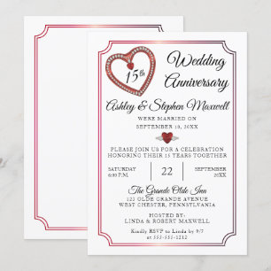 Rubrieken   Ruitenpartij 15e bruiloft Jubileum Kaart