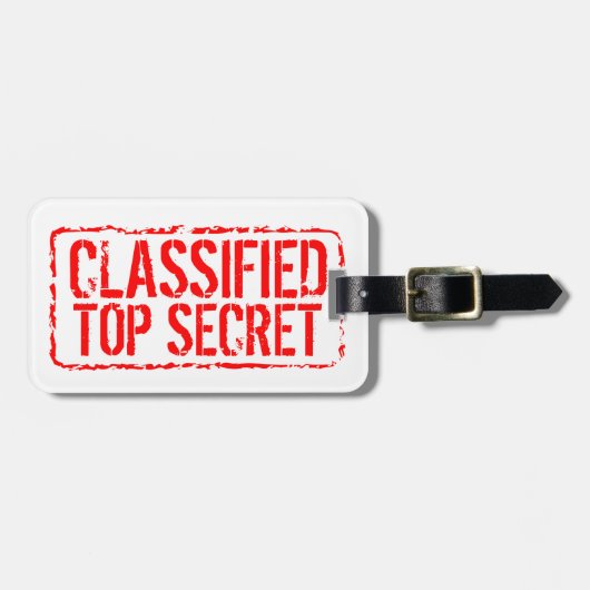 Rubriekszegel van geclassificeerd bovengeheim rood bagagelabel (Voorkant horizontaal)