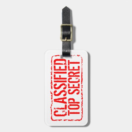 Rubriekszegel van geclassificeerd bovengeheim rood bagagelabel (Voorkant verticaal)