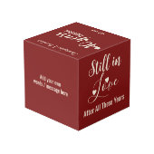 Ruby 40 jaar jubileum rode crème foto kubus (Achter hoekig)