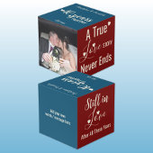 Ruby 40 jaar jubileum rood blauw foto kubus