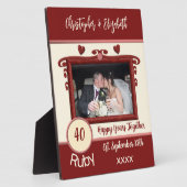 Ruby 40 jaar jubileum voeg namen foto rood fotoplaat (Zijkant)