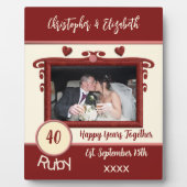 Ruby 40 jaar jubileum voeg namen foto toe rood fotoplaat (Voorkant)