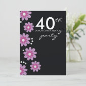 Ruby 40-jarig huwelijksjubileum uitnodigingen (Staand voorkant)