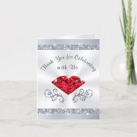 Ruby 40e huwelijksverjaardag bedankkaartjes