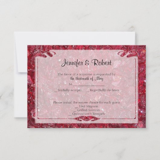 Ruby 40e Jubileum-reactiekaart RSVP Kaartje (Voorkant)