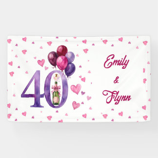 Ruby 40e trouwjubileum feestbanner spandoek