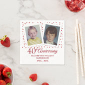 Ruby 40e trouwjubileum foto's uit de kindertijd servet (Insitu)