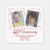 Ruby 40e trouwjubileum kinderfoto's servet (Voorkant)