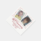 Ruby 40e trouwjubileum kinderfoto's servet (Hoek)