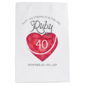 Ruby 40e verjaardag aangepaste juwelentas medium cadeauzakje (Voorkant)