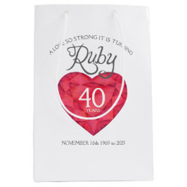 Ruby 40e verjaardag aangepaste juwelentas medium cadeauzakje