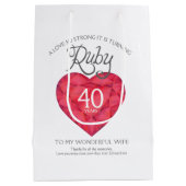 Ruby 40e verjaardag aangepaste juwelentas medium cadeauzakje (Achterkant)