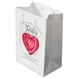 Ruby 40e verjaardag aangepaste juwelentas medium cadeauzakje