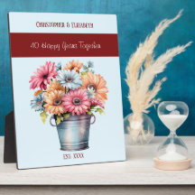 Ruby 40e verjaardag bloemen namen blauw