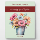 Ruby 40e verjaardag bloemen namen groen fotoplaat (Voorkant)