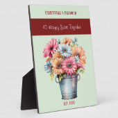 Ruby 40e verjaardag bloemen namen groen fotoplaat (Zijkant)