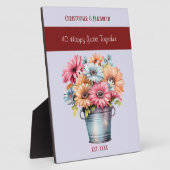 Ruby 40e verjaardag bloemen namen paars fotoplaat (Zijkant)