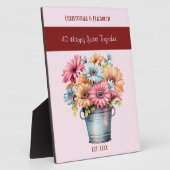 Ruby 40e verjaardag bloemen namen roze fotoplaat (Zijkant)