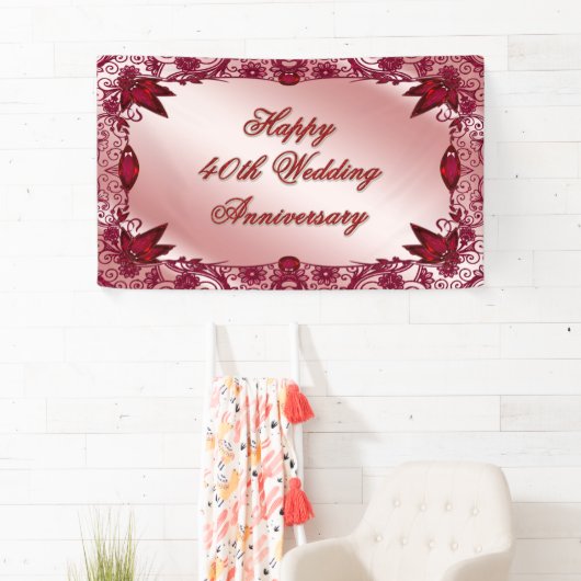 Ruby 40h Wedding Jubileum Spandoek (Insitu)