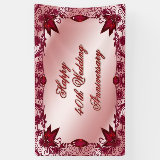 Ruby 40h Wedding Jubileum Spandoek (Verticaal)