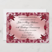 Ruby 40ste huwelijksjubileum 5x7 uitnodiging (Achterkant)