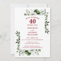 Ruby 40ste huwelijksjubileum Monogram Bloemig