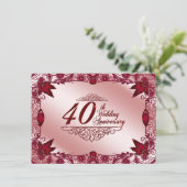 Ruby 40ste huwelijksverjaardag 4.5x6.25 uitnodigin kaart (Staand voorkant)