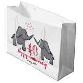 Ruby 40ste huwelijksverjaardag olifantenvrouw groot cadeauzakje (Voorkant Gekanteld)