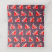 Ruby 40ste huwelijksverjaardag rode tafel plaatskaartje (Binnenkant ongevouwen)