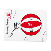 Ruby 40ste trouwdag hete luchtballon magneet (Horizontaal)