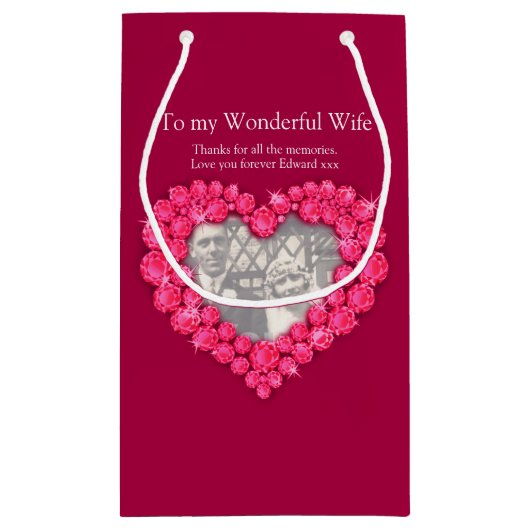 Ruby 40ste trouwdag rode fototas klein cadeauzakje (Achterkant)