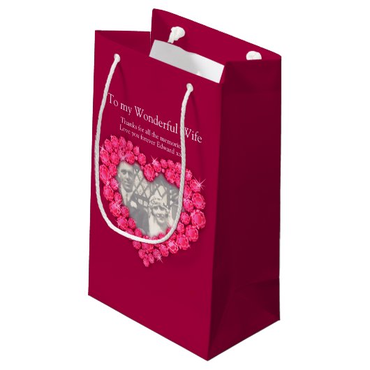 Ruby 40ste trouwdag rode fototas klein cadeauzakje (Achterkant Gekanteld)