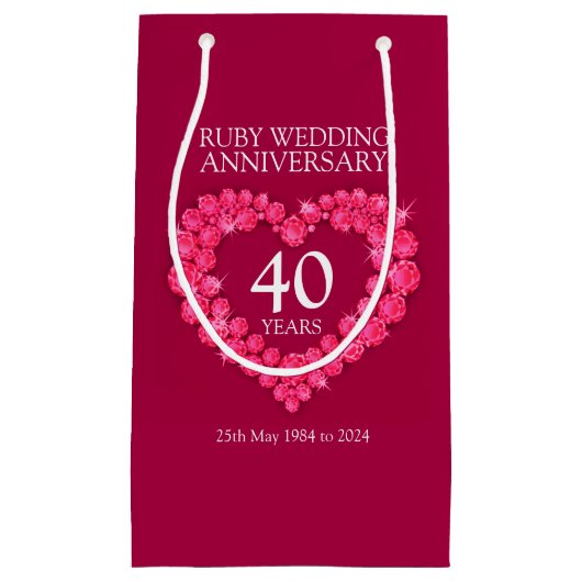 Ruby 40ste trouwdag rode fototas klein cadeauzakje (Voorkant)
