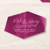 Ruby 40ste trouwdag Rode moderne kunst Kartonnen Onderzetters (Schuin)