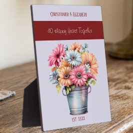 Ruby 40ste verjaardag bloemen namen paars fotoplaat