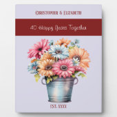 Ruby 40ste verjaardag bloemen namen paars fotoplaat (Voorkant)