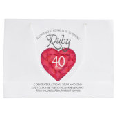 Ruby 40ste verjaardag, speciale tas voor ouders large cadeautasje (Achterkant)