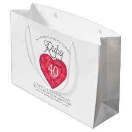 Ruby 40ste verjaardag, speciale tas voor ouders large cadeautasje