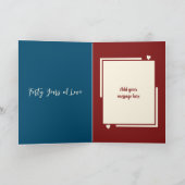 Ruby 40ste verjaardag voegt blauwe fotonamen toe kaart (Binnen)