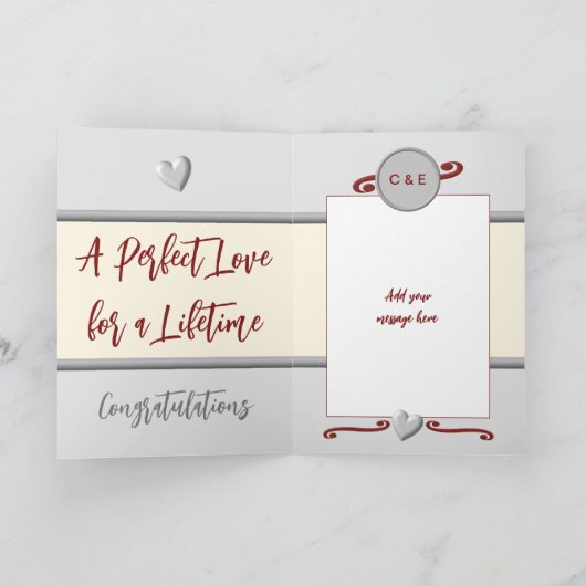 Ruby 40ste verjaardag voegt foto namen grijs toe kaart (Binnen)