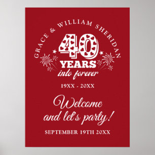 Ruby 40th Anniversary Welkom Bord Poster