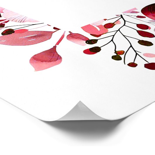 Ruby 40th Elegant Wedding Jubileum Welkomstbord Poster (Hoek)