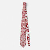 Ruby 40th Jubileum Faux Red Lead Swirls Stropdas (Voorkant)