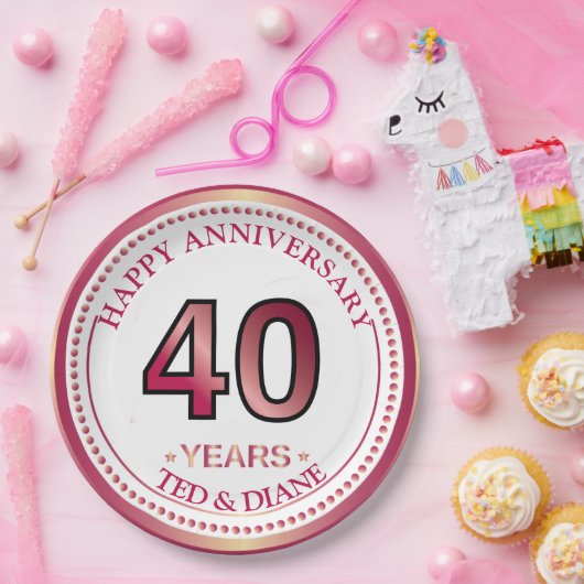 Ruby 40th Jubileum Paper Bord (Feest)