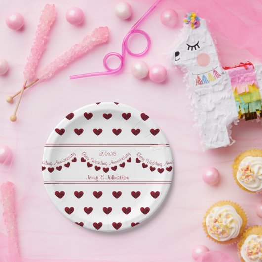 Ruby 40th Trouwjubileum papier bord (Feest)